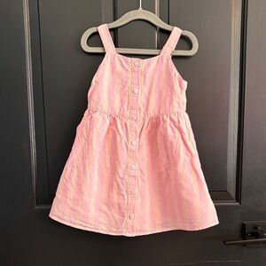 Crewcuts Striped linen Sundress in Pink and Yellow